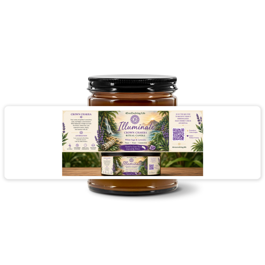 Illuminate Ritual Candle | Comfort Spice | 9 oz Soy Candle | Crown Chakra | 4EverEvolving Life
