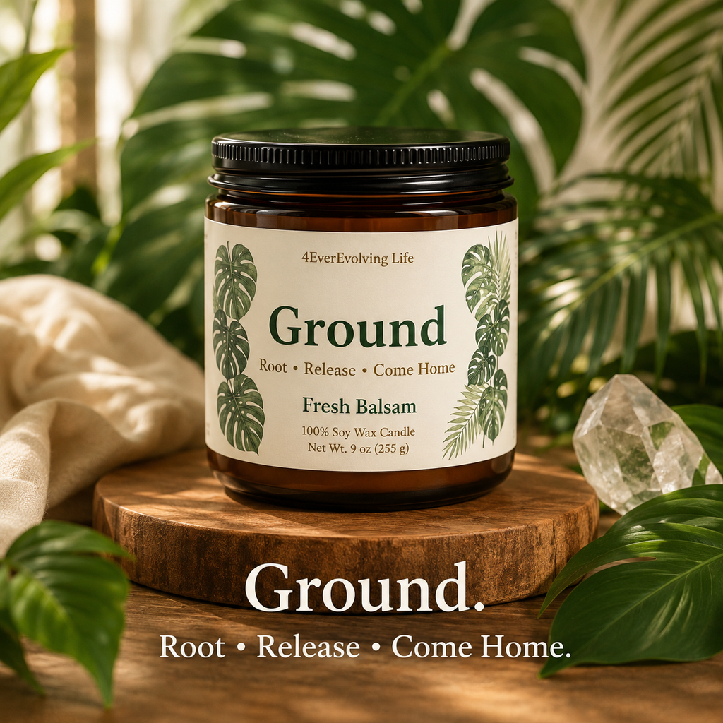 Ground Ritual Candle | Fresh Balsam | 9 oz Soy Candle | Meditation Candle | Self Care Gift | Wellness Candle | 4EverEvolving Life