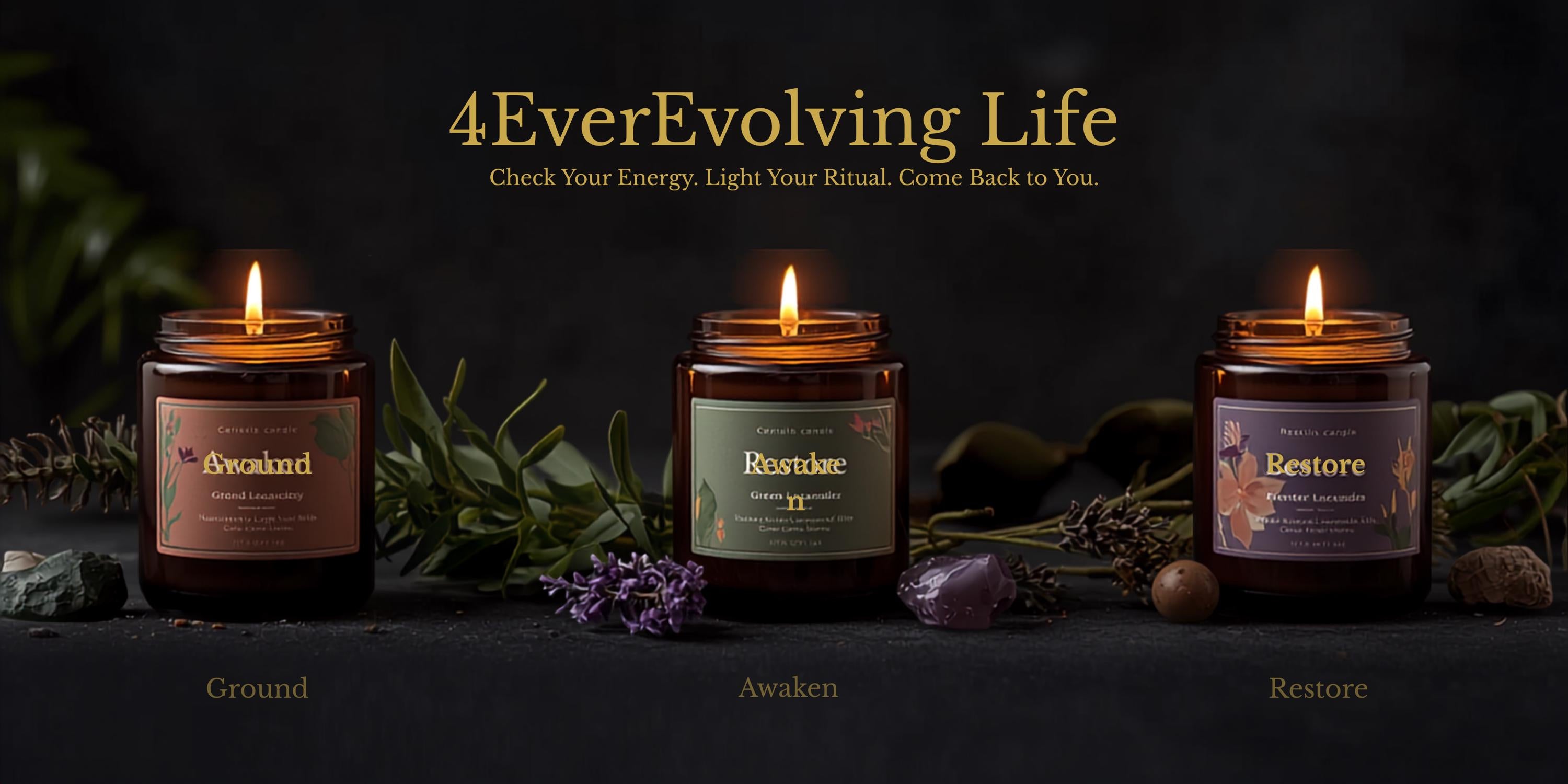 Restore Ritual Candle | Eucalyptus Lavender Herb | Relaxation | Soy Candle  | Wellness | 4EverEvolving Life