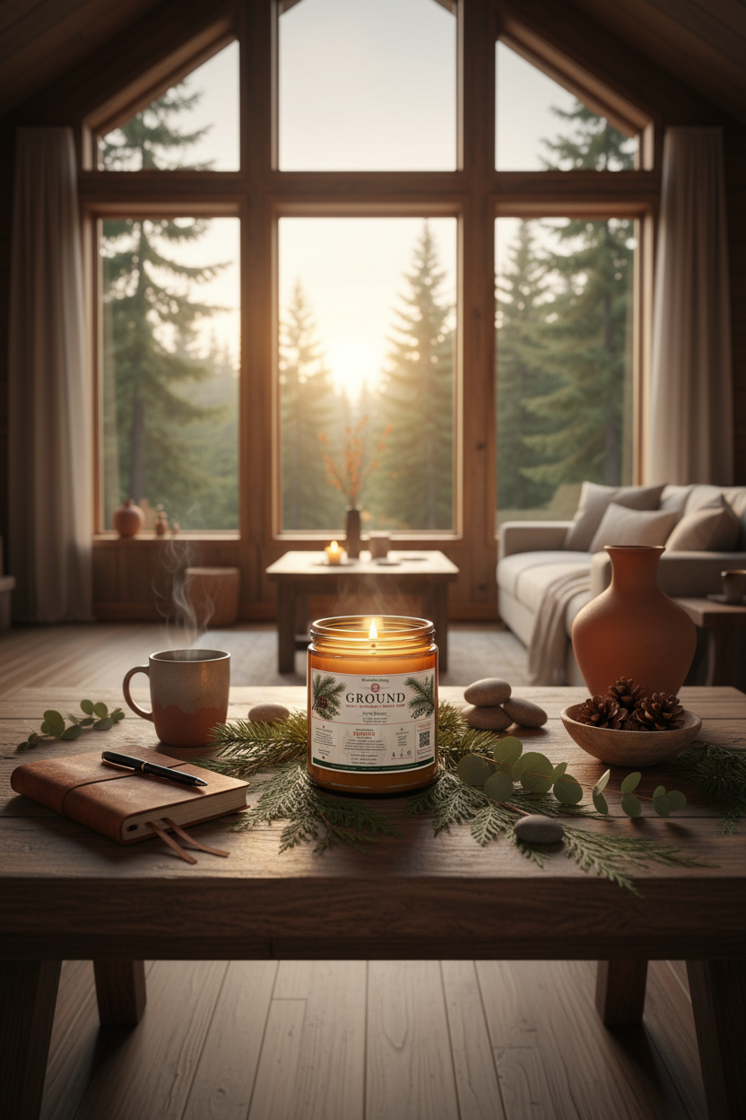 GROUND | Root Chakra Candle | Fresh Balsam | Grounding Soy Candle | 9 oz